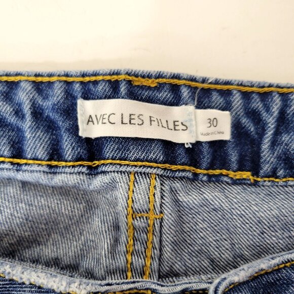 Avec Les Filles Distressed  High Rise Jeans - Picture 5 of 5